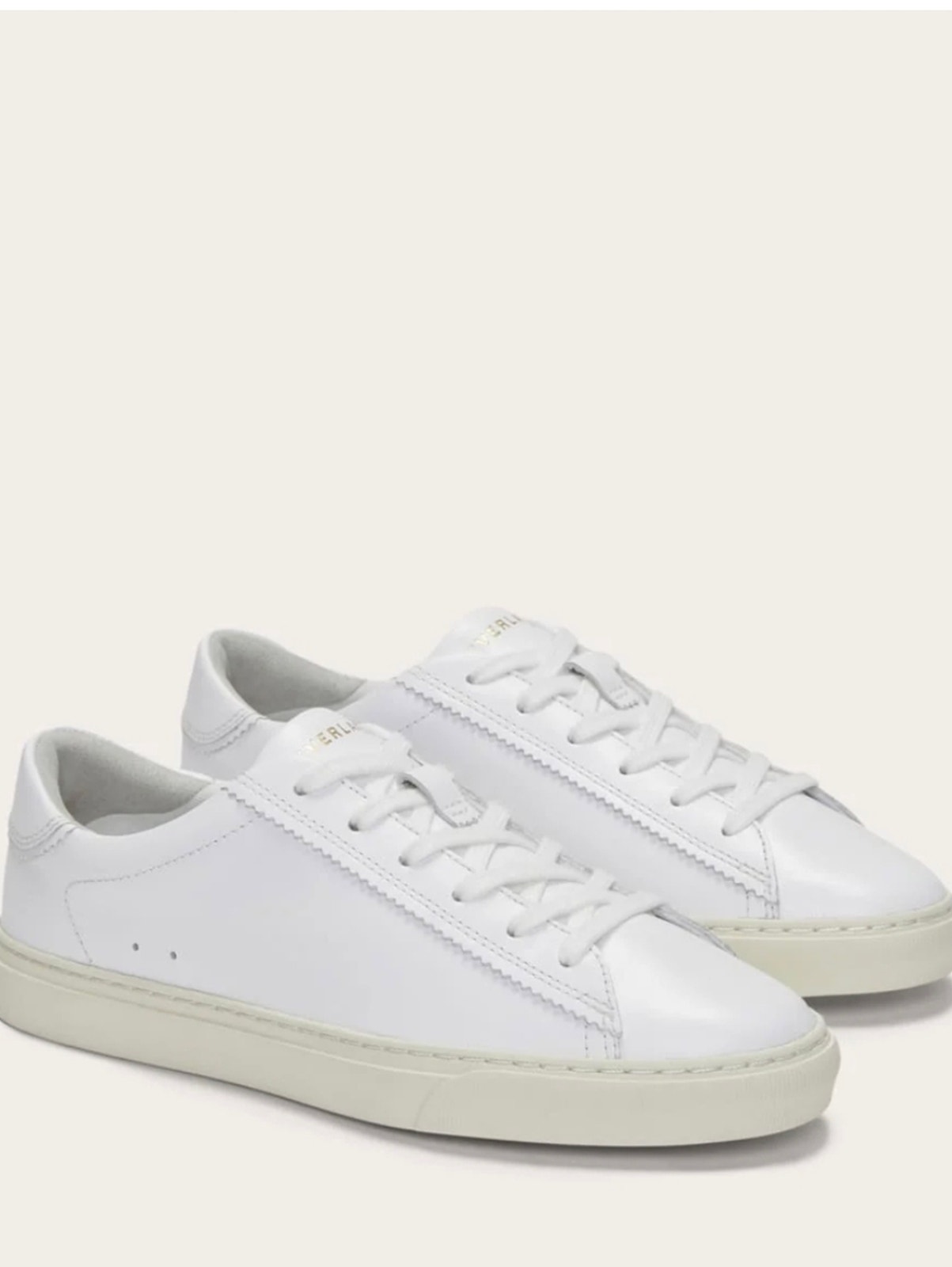 New Everlane The Day Low Top White Leather Sneaker Shoes Womens Size 10